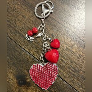 Red & Silver Upcycled Purse Charm